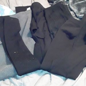 Several black tights one pair gray